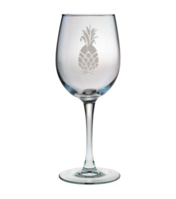 Susquehanna Glass Pineapple Collection Set of 4 White Wine Glasses