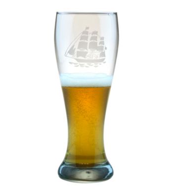 Susquehanna Glass Tall Ship Set of 4 Weizenbier Pilsner Glasses