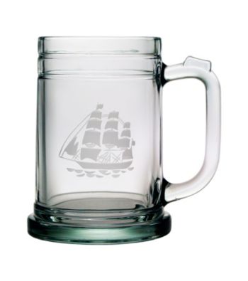 Susquehanna Glass Tall Ship Set of 4 Tankard Mugs