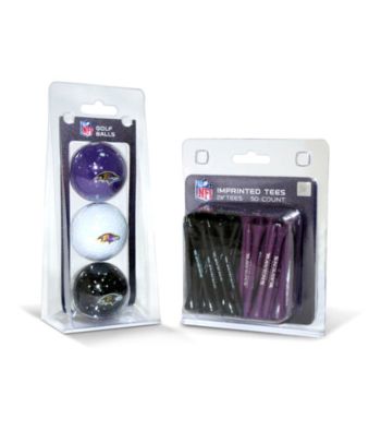 Baltimore Ravens Black/Purple 3 Ball Pack and 50 Tee Pack