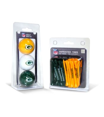 Green Bay Packers Green/Yellow 3 Ball Pack and 50 Tee Pack