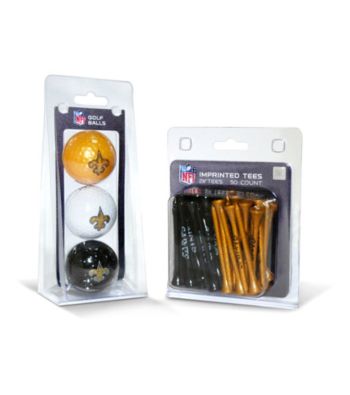 New Orleans Saints Black/Gold 3 Ball Pack and 50 Tee Pack