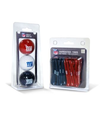 New York Giants Blue/Red 3 Ball Pack and 50 Tee Pack