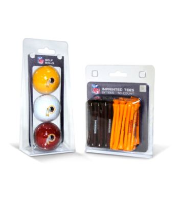 Washington Redskins Red/Gold 3 Ball Pack and 50 Tee Pack