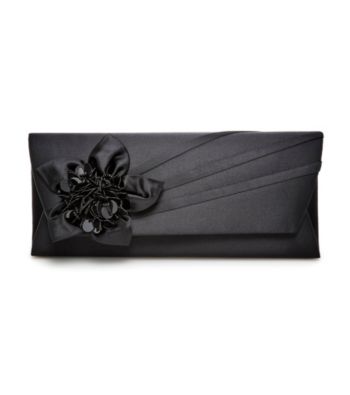 La Regale® Black Floral Beaded Clutch