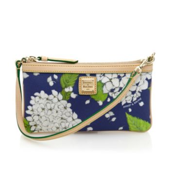 Dooney & Bourke® White/Marine Hydrangea Large Slim Wristlet