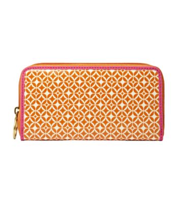 Fossil® Light Orange Signature Key-Per Zip Clutch