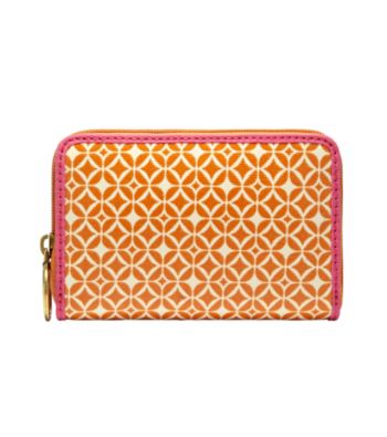 Fossil® Light Orange Signature Key-Per Zip Multifunction
