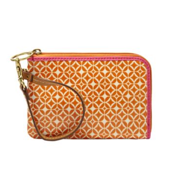 Fossil® Light Orange Signature Key-Per Wristlet