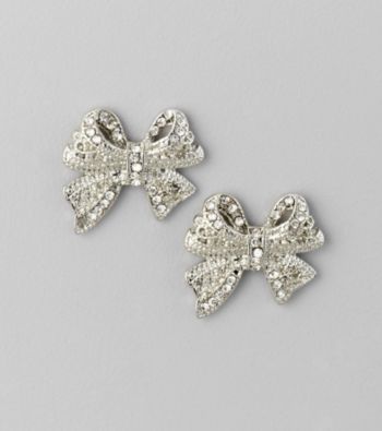 Studio Works® Pearl and Silvertone Bow Button Earrings