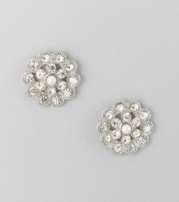 Studio Works® Pearl and Silvertone Button Earrings