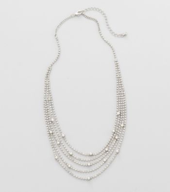 Studio Works® Pearl and Silvertone Five Row Necklace