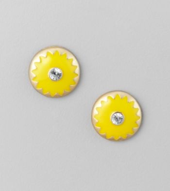 Relativity® Mustard Button Earrings