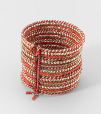 Relativity® Orange Seed Bead Cuff Bracelet