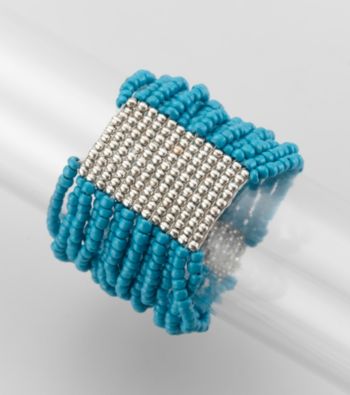 Relativity® Teal Seed Bead Stretch Bracelet