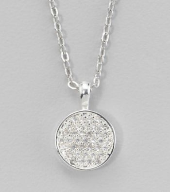 BT-Jeweled Silvertone Small Pendant