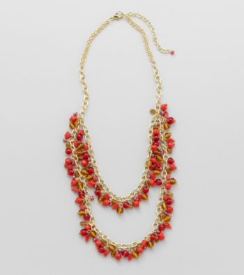 Studio Works® Spice and Goldtone Two Row Necklace
