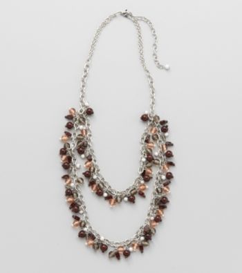 Studio Works® Natural and Silvertone Two Row Necklace