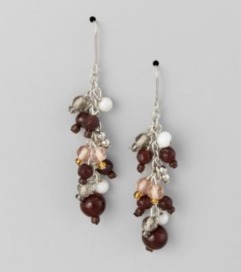 Studio Works® Natural and Silvertone Cluster Earrings