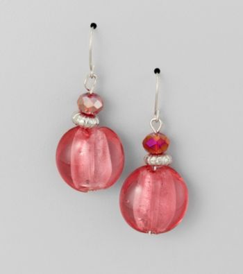 Studio Works® Fuchsia Bead Drop Earrings