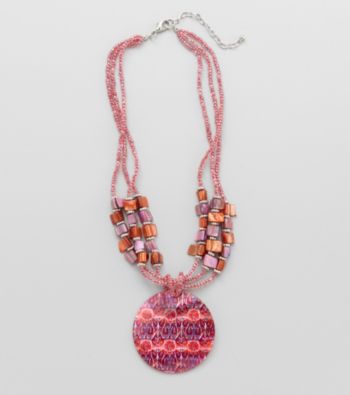 Studio Works® Fuchsia Beaded Pendant