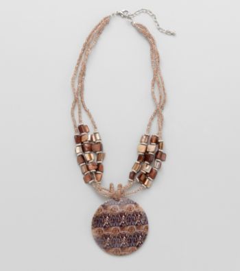 Studio Works® Brown Beaded Pendant