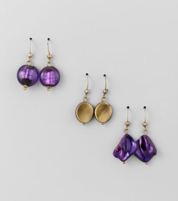 Studio Works® Purple Trio Earrings Set