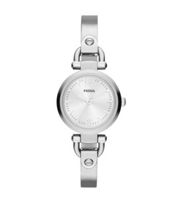 Fossil® Women's Mini Georgia Bangle in Stainless Steel with Adjust-O-Matic Links