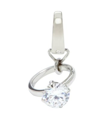 Fossil® Silvertone Engagement Ring Charm