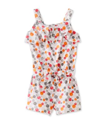 Calvin Klein Girls' 2T-6X White/Multi Dot Romper