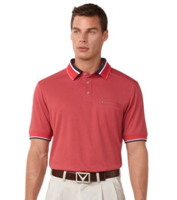Callaway® Men's Paradise Red Birdseye Pique Polo