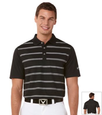 Callaway® Men's Caviar Short Sleeve Printed Striped Polo w/ Vent