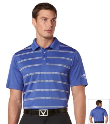 Callaway® Men's Deep Ultra Short Sleeve Printed Striped Polo w/ Vent