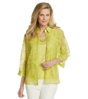 Alfred Dunner® Layered-Look Burnout Top