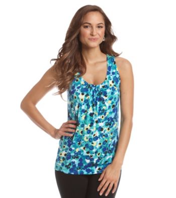 Relativity® Petites' Pleatneck Printed Tank