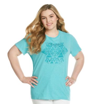 Ruff Hewn Plus Size Crewneck Side Braid Screen Tee