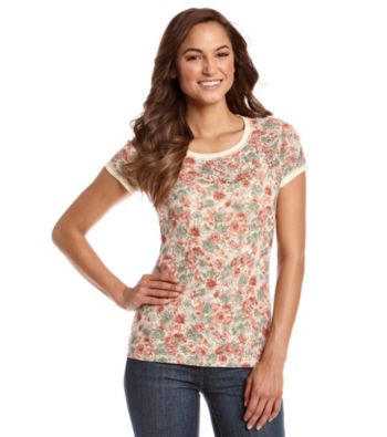 Ruff Hewn Floral Printed Lace Tee