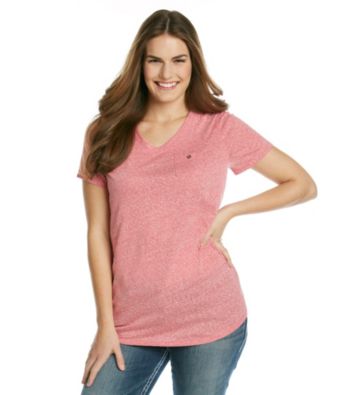 Ruff Hewn Plus Size Heather Nep V-Neck Pocket Tee