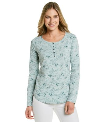Ruff Hewn Scoopneck Floral Print Slub Henley Top