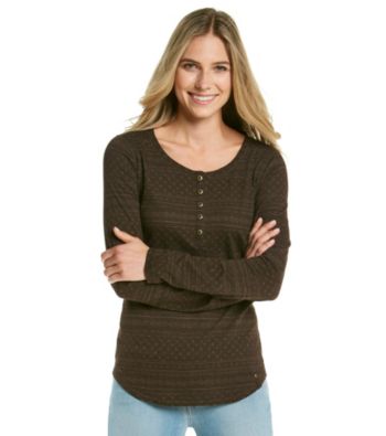 Ruff Hewn Scoopneck Printed Stripe Slub Henley Top