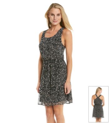 Black Rainn™ Scoopneck Floral Print Dress