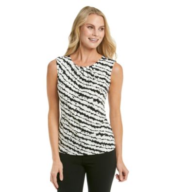 Calvin Klein Pleat Neck Sketchy Stripe Print Cami