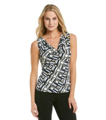Calvin Klein Drapeneck Geometric Print Cami