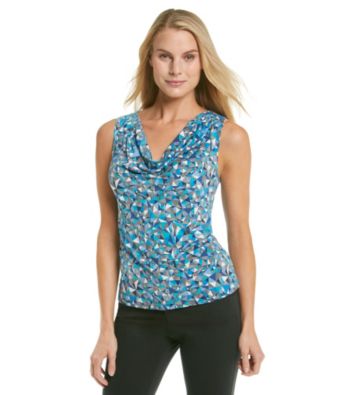 Calvin Klein Drapeneck Geometric Print Cami
