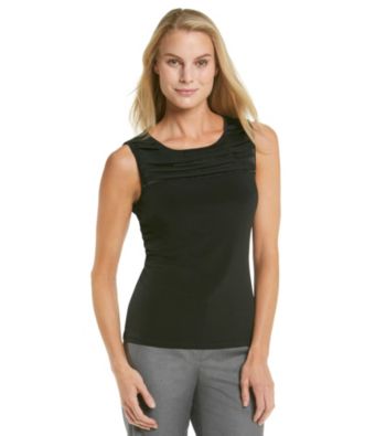 Calvin Klein Scoopneck Pleated Yoke Cami