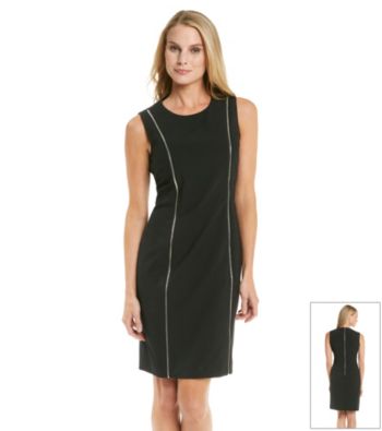 Calvin Klein Crewneck Zipper Dress
