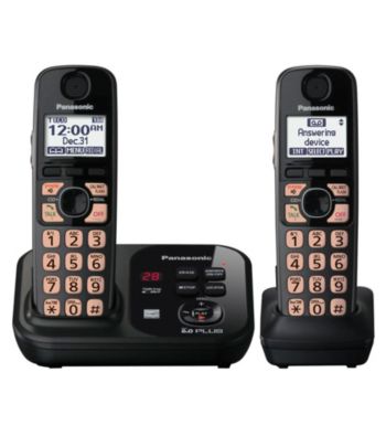 Panasonic Black 2-Handset 6.0 Cordless Phone and Answering System