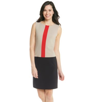 London Times® Colorblock Crepe Sheath Dress