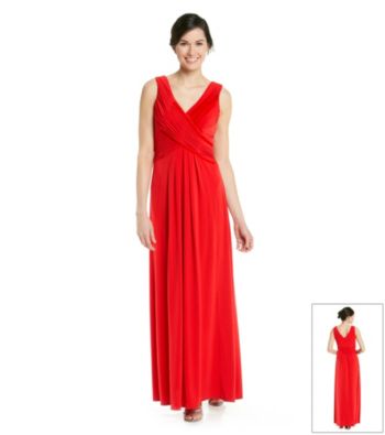 Sangria™ Ruched Surplice Long Knit Dress