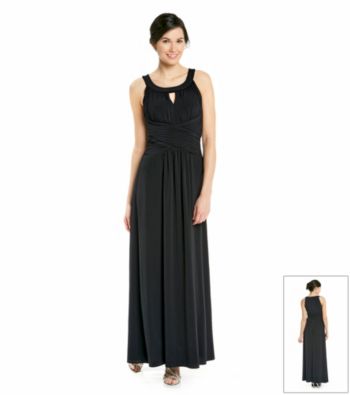 Sangria™ Ruched Keyhole Long Knit Dress